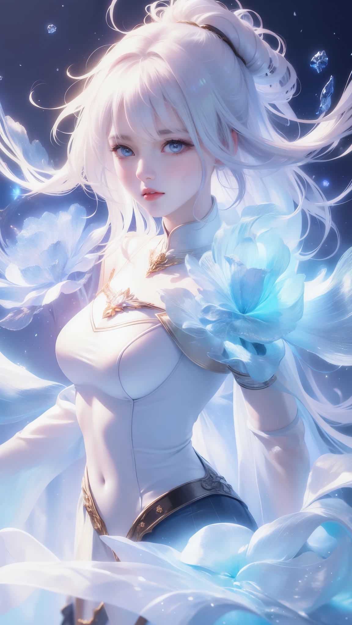 (Highest quality, 8k, CG, Beautiful and detailed whole body, , , Transparent coat dress, Floral Background, Complex facial features, length, Floating Hair, Almond Eye, Exquisite eye makeup, length eyelashes fluttering, Blinking big eyes, Starry Sky, Delicate lip detail, Soft and harmonious style)、cute、sexy, cute girl, face
