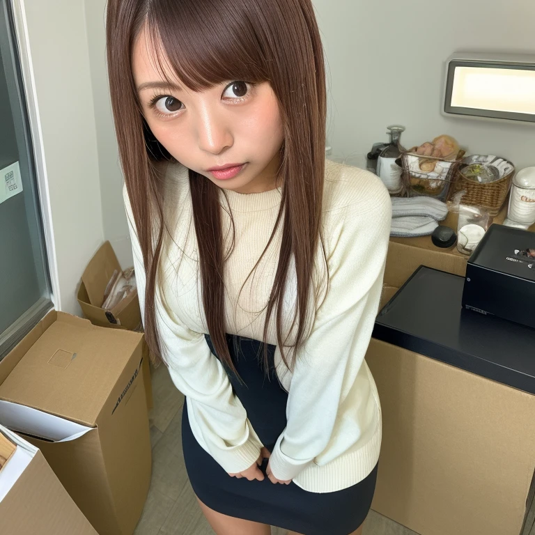 (Makes your face smaller:1.4)、Small head、Clear skin、((Best image quality))、 ((High resolution))、The face is round、Has big brown eyes。Her eyes are sparkling.、It has a slightly moisturized shine.、Emotions are abundantly expressed。The eyes are slightly open、I feel interest and curiosity。Also、Long eyelashes、It enhances the sparkle in your eyes。16-year-old high school girl、Bondage、Vibe、rotor、M-shaped legs、