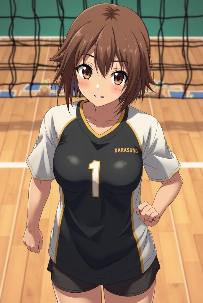 woman wearing blue tops, Wearing a volleyball jersey, Chiho ashima, Chiho, akikazu mizuno, mamimi samejima, marin kitagawa, Hole in the Motto, omina tachibana, harumi, cute