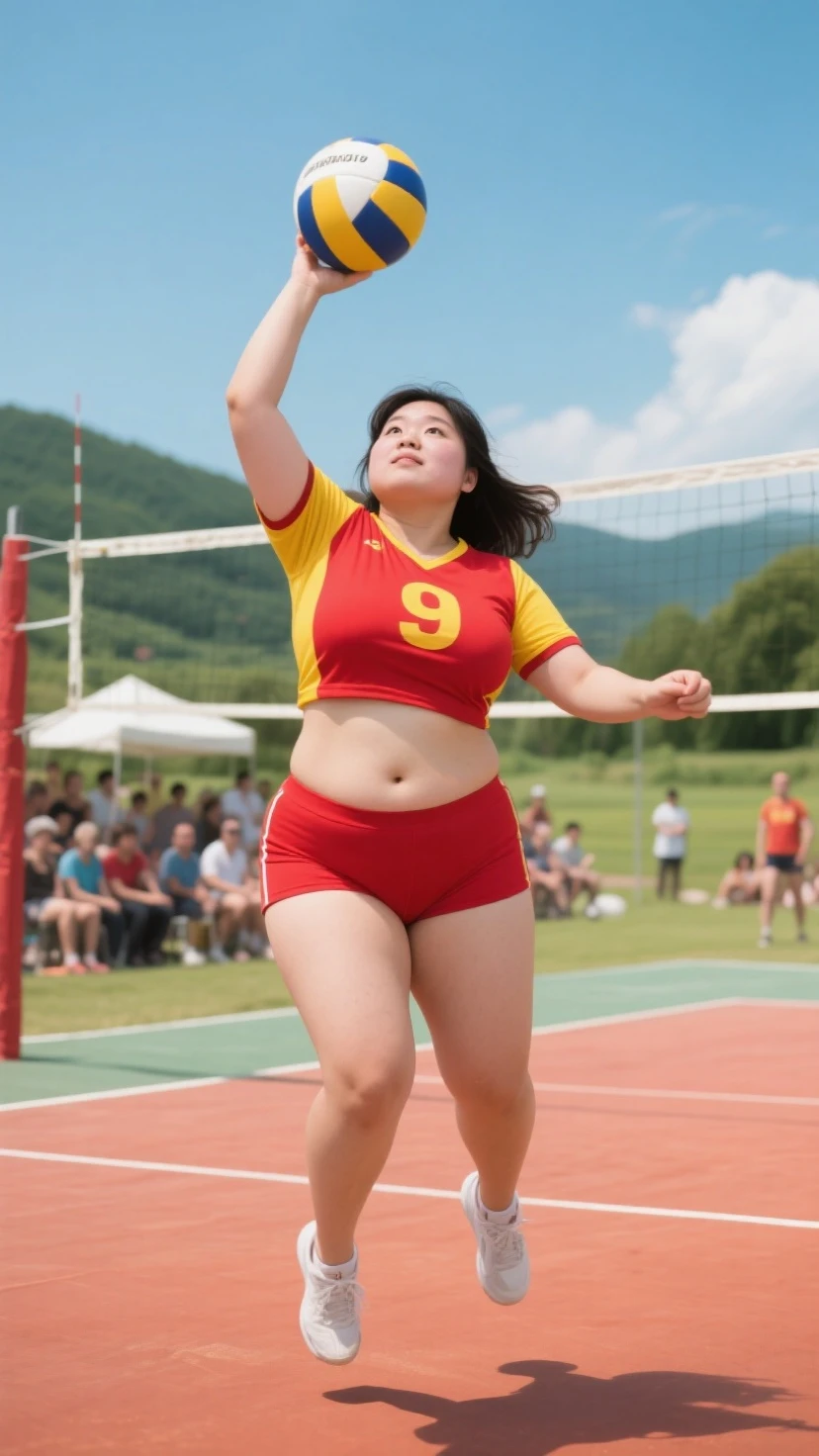 1woman,(masterpiece:1.8),photo-realistic,16k,(beautiful 30s japanese plump lady:1.3),gray cap,(pink t-shirt:1.4),(black gym shorts:1.3),white sneakers,(whimpering:1.7),(panicking:1.7),(crying:1.6),(playground:1.2),crowd,(wetting:1.3),(dripping pee:1.3),long hair,straight hair,black eyes,MILF,curvy,(huge breasts:1.2), makeup,lipstick,eyeliner,mascara,eyeshadow