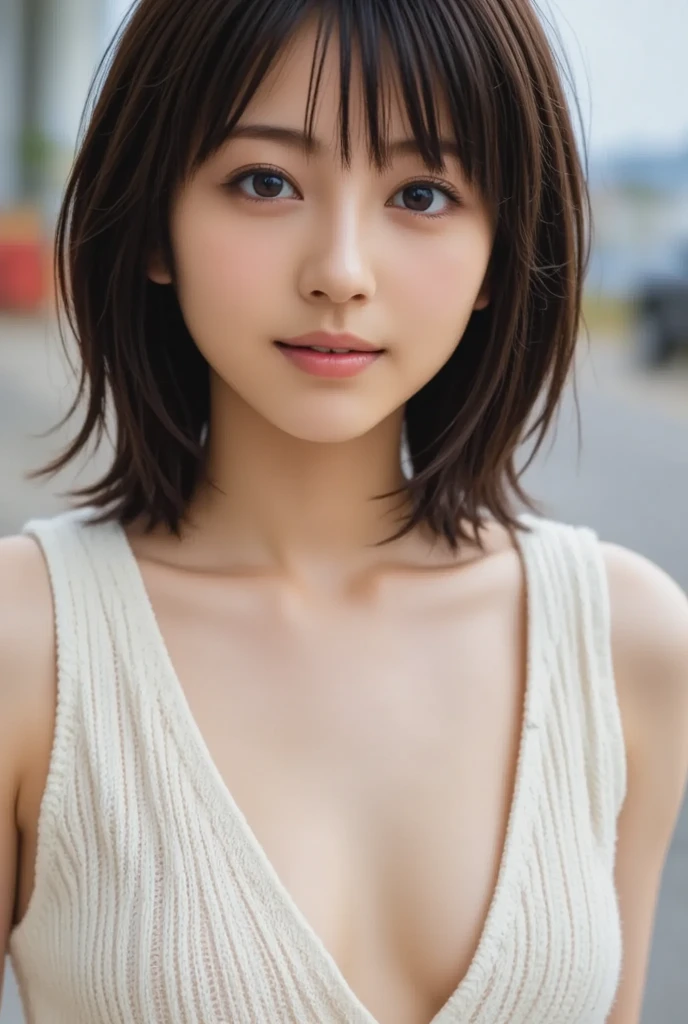 1girl, smile, (((small breast))), (((bokeh))),depth of field, cute face, looking at the viewer, masterpiece, modelshoot style, cleavage, full body portrait, sexy pose, ((8k, RAW photo, highest quality, masterpiece), High detail RAW color photo professional photo, (realistic, photo realism:1. 37), (highest quality), (best shadow), (best illustration), ultra high resolution, highly detailed CG unified 8K wallpapers, physics-based rendering, cinematic lighting),