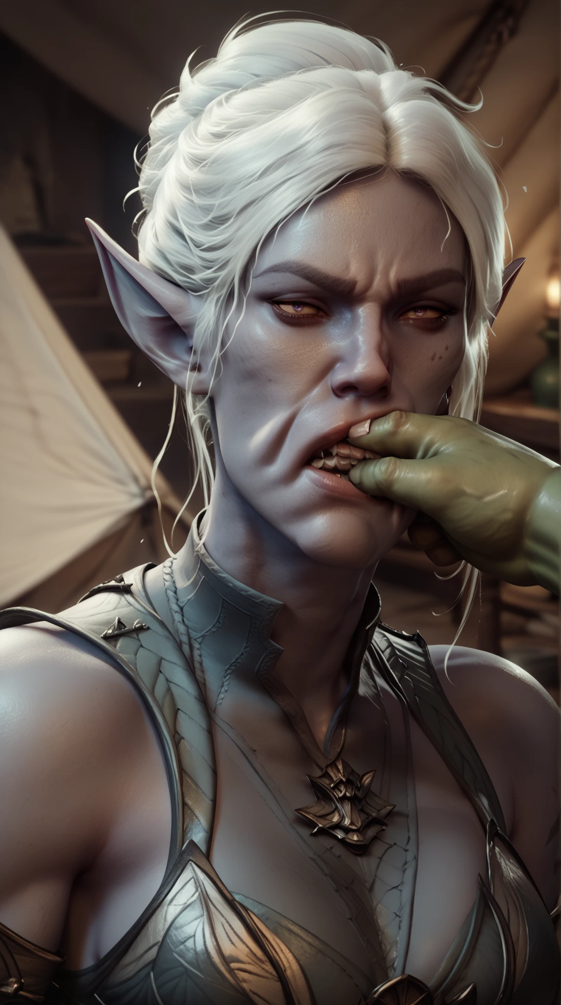 Alien woman, oral rape