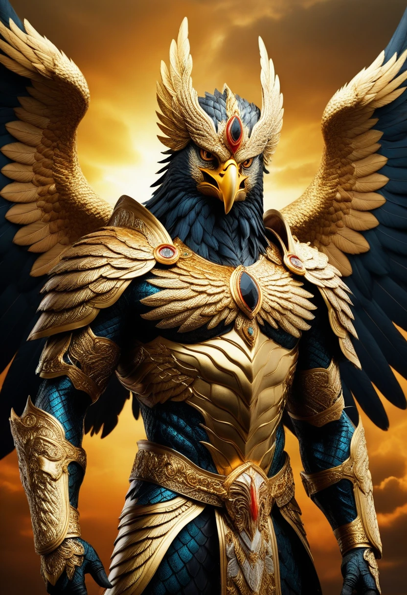 Make a pix humanoid vulture with a vulture head and a human body in your mansion and there is a lot of money scattered around the place, Masterpiece artwork, super detaill, ultra HD, 
