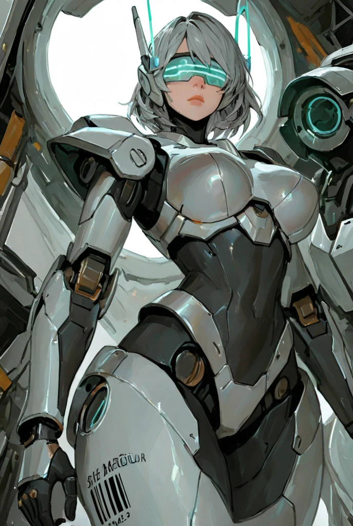 a superhero girl, cute, bunny ears, standing, half robot, skinny, futuristic, grey color background, epic fantasy character art, a comic book panel, fantasy art, <lora:Retro_Anime-000002:.7> retro anime,