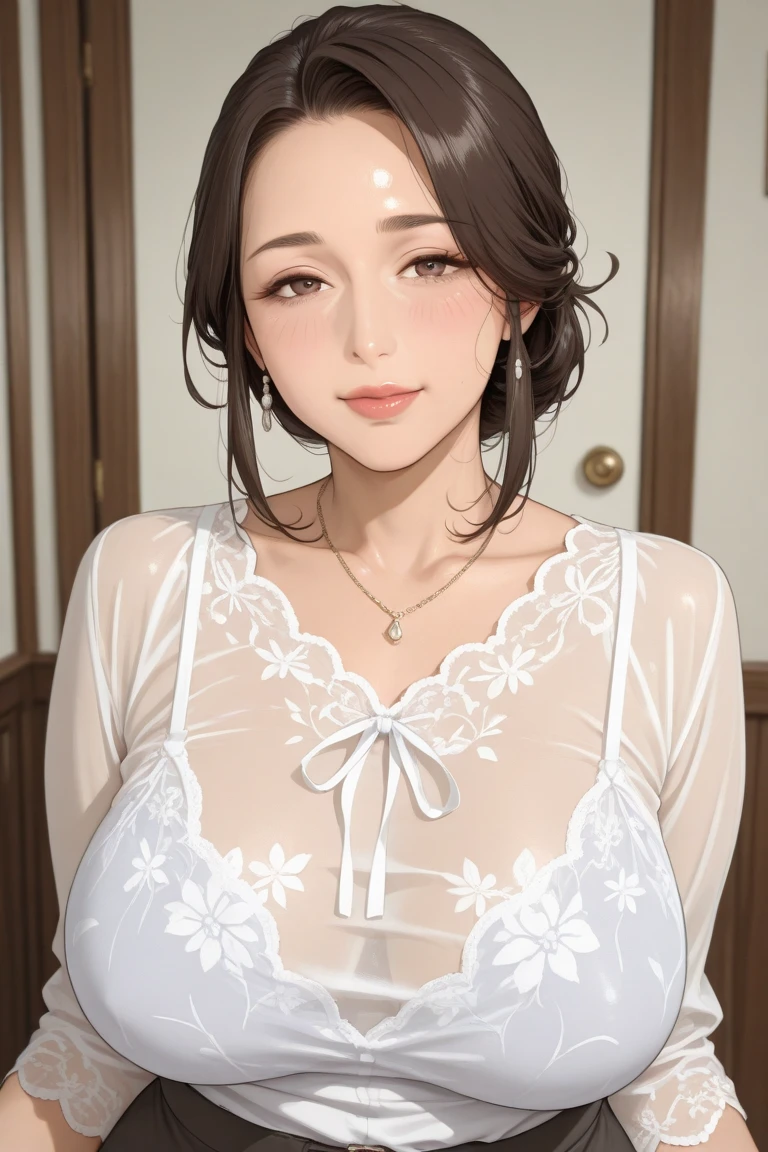 Highest quality, masterpiece, Ultra-high resolution, Realistic, One girl, Off the shoulder, smile