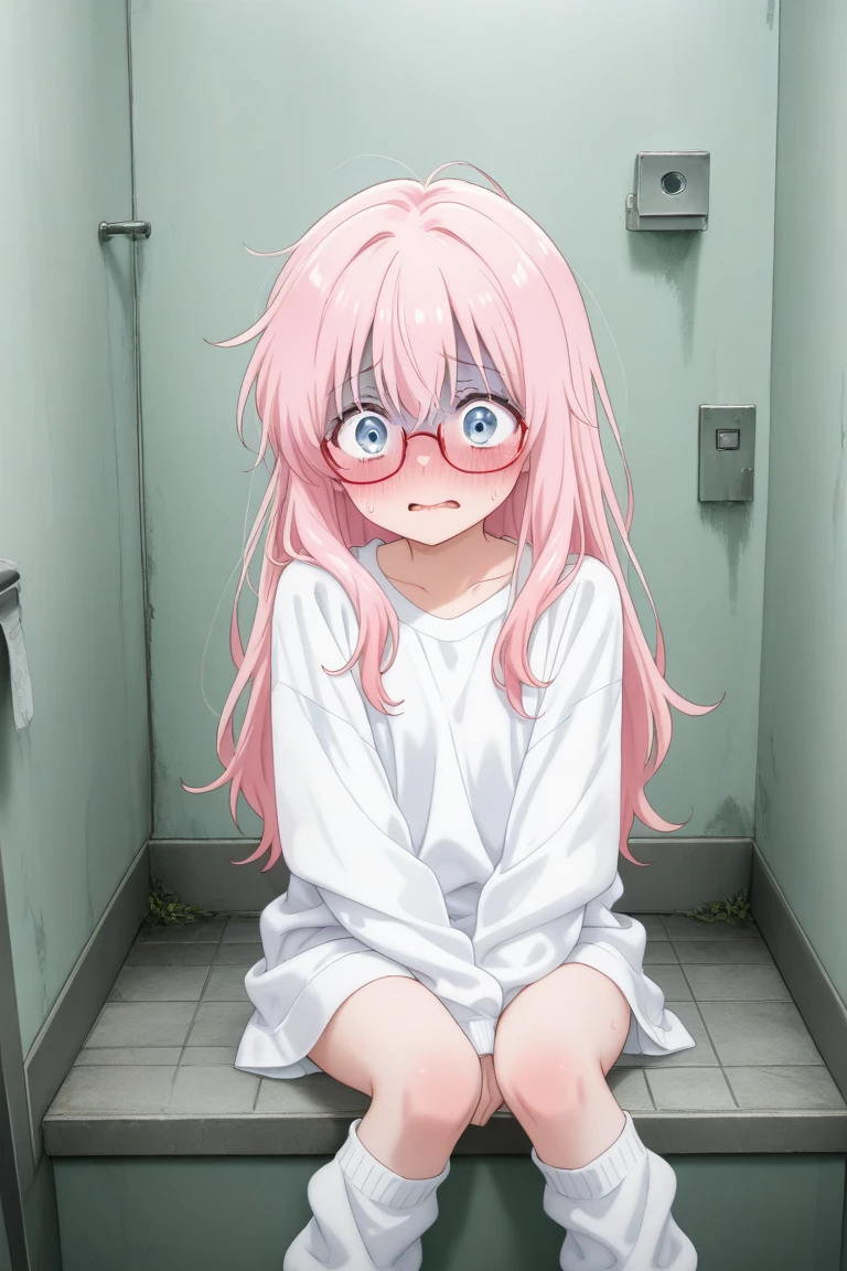 best quality, masterpiece, highres, solo, {chihaya_anon_bangdreamitsmygo:1.15}, long_hair, pink_hair, bangs, blush, necktie, grey_eyes, blazer, open_mouth, upper_body, indoors, 1girl, bath, bathing, bathtub, nude, closed_mouth, short_hair, partially_submerged