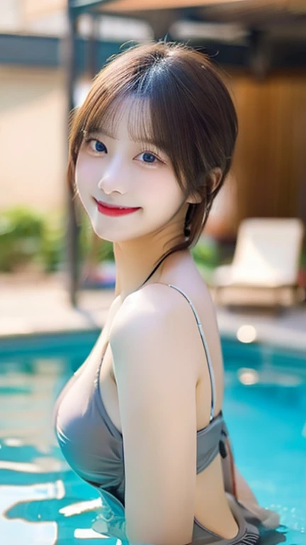 8k, Ultra-high resolution, Highest quality, masterpiece, Rule of thirds photograph,surreal, photograph, 1 Girl,ld:1.3), pretty girl, Cute face, Beautiful eyes in every detail, Detailed,masterpiece,, One Girl:1.2, Japan Female Announcer, delicate and dynamic, battlefield, Small faint lights and flying fireflies, night, Starry Sky, milky way, nebula, shooting star, Very delicate facial expressions, Delicate eye depiction, Upper body close-up, Only sexy women, Healthy body shapeld woman, Final Fantasy XVI Jill Warrick, Height: 170cm, Jill Warrickのコスチューム, Blue long skirt, Long brown leather boots, Beautiful leg line beauty,Captivating thighs,Full of sex appeal,sensuous,A carefree smile,Heal the heart,Short ponytail、beauty,Long neck、Laugh a little、Please close your mouth and laugh、(((Ideal body type))),A cup small breasts :2,、Portraiture:2、Perfect Anatomy、Vividly detailed、detailed、surreal、Light and shadow,Strong light