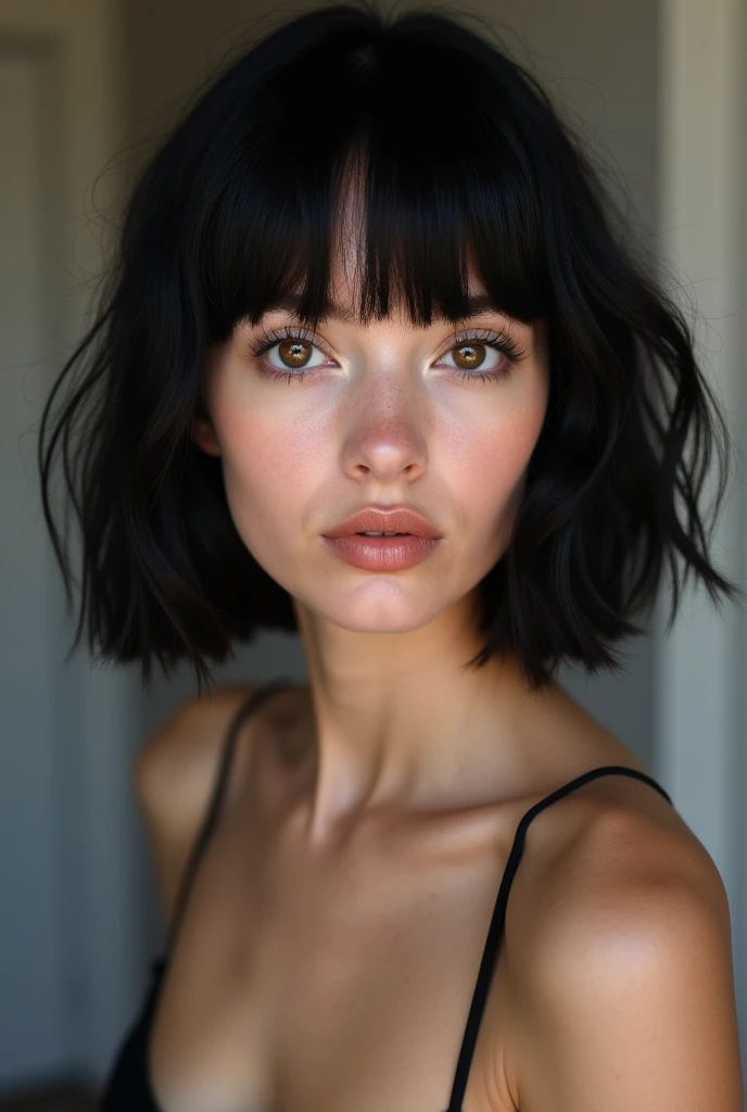 a beauty girl,bob cuts,A dark-haired,during sexual intercourse