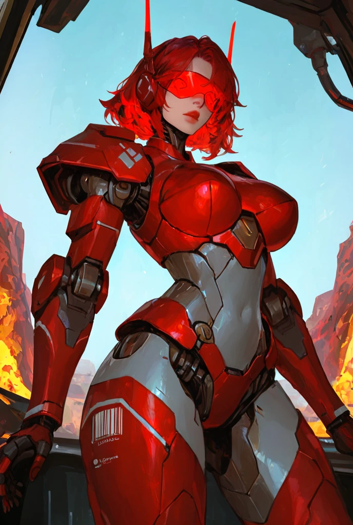 Christina Hendricks as Riri Williams in Iron Man armor: Mark XLIX Rescue Armor, Detailed costume design