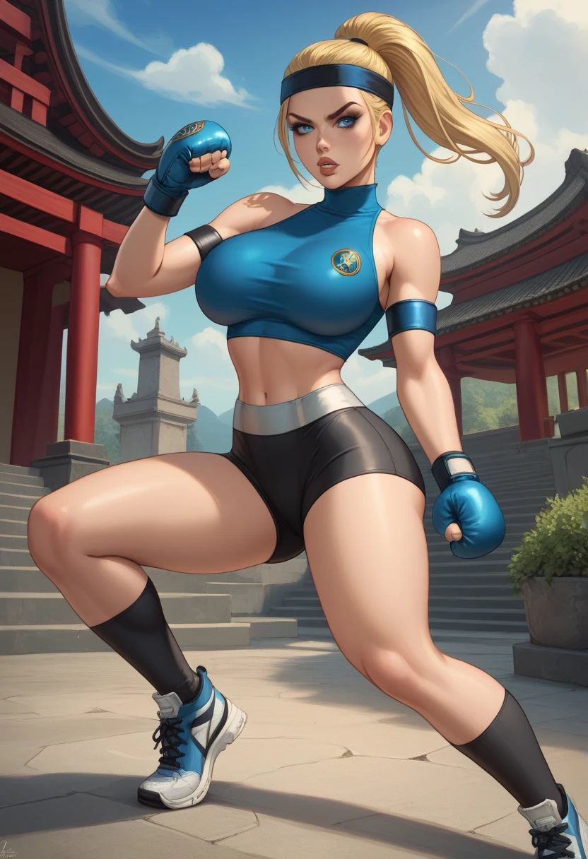 whole body, red breastplate, Redskin, looking at the viewer, bright,armor, Thighs, waders,shoulder armor, failures, Poland, gloves, gauntlets, Rerebrace armored boots, shoulder pads,(Masterpiece, Best Quality, ultra detailed, best shadow) yordle (1 girl)( Redskin:1.2) pointy ears muscular lean platinum blonde long twin-tails hairstyle at the office lustful smirking smile face red blushed, blush, strong abs, female bodybuilder, tiara, double hair drills