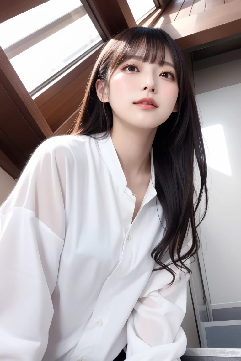 Highest HD picture quality,tmasterpiece,hyper realisitc,Authentic texture,A girl,Lying silkworm,cparted lips,(white shirt,校服,Skirt that wraps hips,tiese),Exquisite facial features,fashion hair,ellegance,Sideways portrait,facial closeups,Dynamic angle
Model: Style model(Wlop style)
