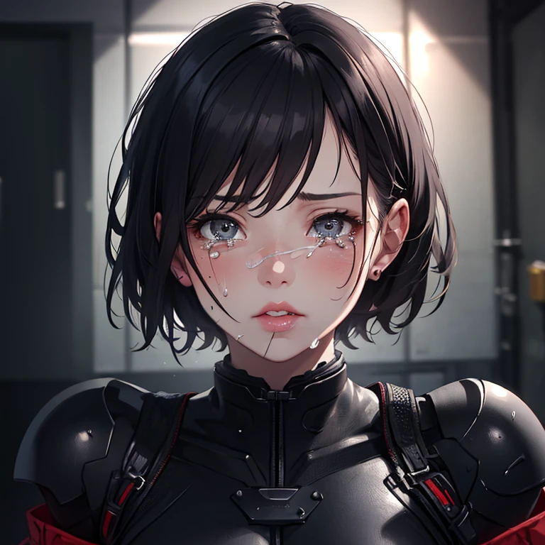 (8k, Highest quality, masterpiece:1.2), (Realistic:1.4), RAW Photos, Highest quality, Ultra-high resolution, Best Shadow, (whole body:1.4), Short-haired female, Japanese Armor, Samurai sword, Large and amazing environment, Horror, dark Horror, Highly detailed facial features, Beautiful and perfect face, Perfect Eyes