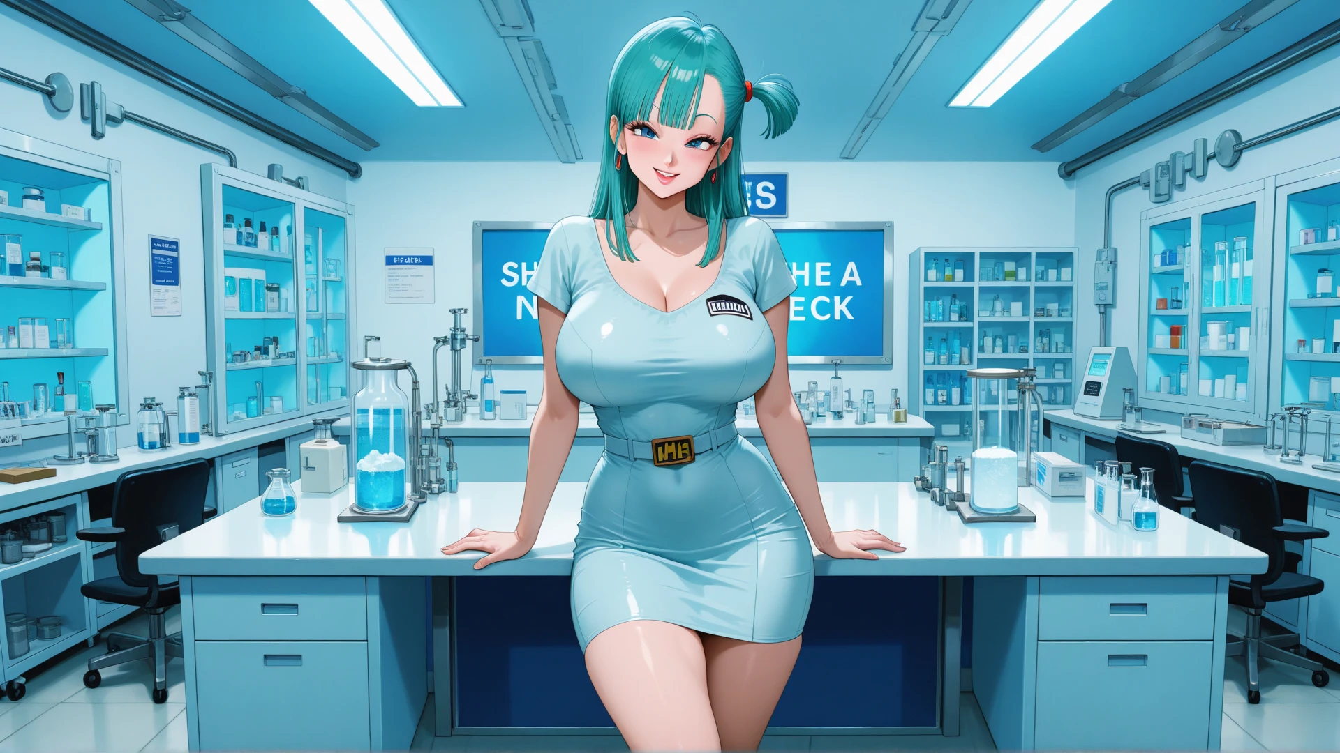 Bulma in transparent dress ((transparent nipples))、rocket , (big breasts),