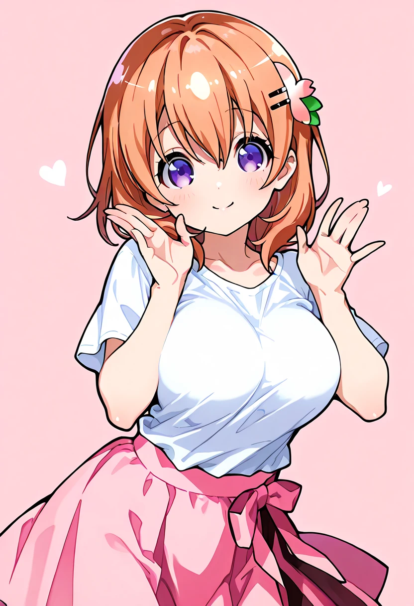 Koizumi_hanayo,Pink Crop Top, White tight shorts,Drenched in sweat,Sweaty,  Heavy breathing,Red face,Dull Hair,Curved body, Standing in a supermarket , Exposed armpits, Exposed crotch, Exposed groin, Exposed pubic bone, smile, Ahoge