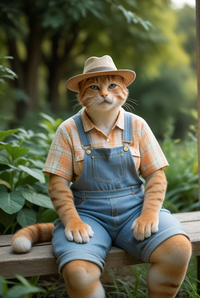 White cat in school clothes bullying an orange cat that is crying, both have to be standing like humans