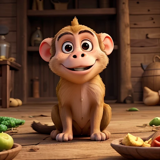 Monkey eating banana 