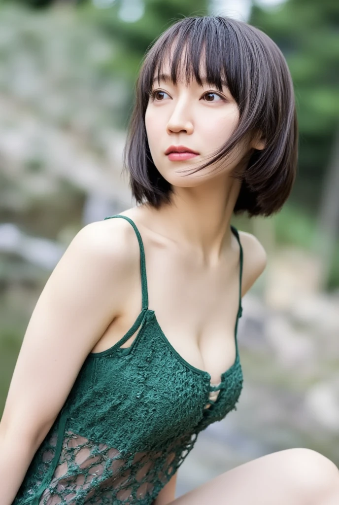 ((whole body from thighs:1.5)), ((Photorealism)), 
((highest quality, 8k, masterpiece: 1.3)), Perfect body beauty: 1.4, (Breast A cup:1.5), Small breasts, Round shaped breasts, Perfectly shaped breasts, Highly detailed face, Beautiful woman, Slim face, Highly detailed face and skin texture, Highly detailed lips, Spread your legs, highest quality, masterpiece, 超A high resolution, (Realistic:1.4),

((18-year-old, Beautiful female college student)),
((Collared trench coat, V-neck T-shirt, Shorts, Do not expose skin:1.5)),
((Cute Earrings, Silver Necklace)),

((Sit in the bushes in the park, Spread your legs, I can see your beautiful thighs:1.5)),
((Sexy atmosphere, Gaze seducing a man, hold out your lips, A sigh escapes:1.2)),

((Point slightly upwards)),
((Squint your eyes)), 
((purse your lips:1.2)),
((Blushing:1.2)),
((Open your mouth a little to show your white teeth)), 
((Body facing forward)), 
((Breast enlargement, Beautiful breasts, Cover your chest with your palms)), 

Narrow shoulders, Long, slender legs, Thin waist, 
Ultra-detailed skin, Glossy Skin, Ultra detailed face, 
Ultra-detailed eyes, Slit eyes, Brown eyes, double eyelid, Beautiful thin eyebrows, Thin, long eyelashes, 
Ultra-detailed lips, Fuller lips, Glossy pink lips, Flushed Cheeks, White teeth, 
Beautiful actress&#39;s languid make-up, Pink lipstick, Smoky eyeshadow, Eye foundation, 
Dark brown hair, Delicate and soft hair, Hair blowing in the wind, 
(Elegantly putting your hair up, short hair, Straight Hair:1.5), Layered Cut, (Blunt bangs:1.2),
