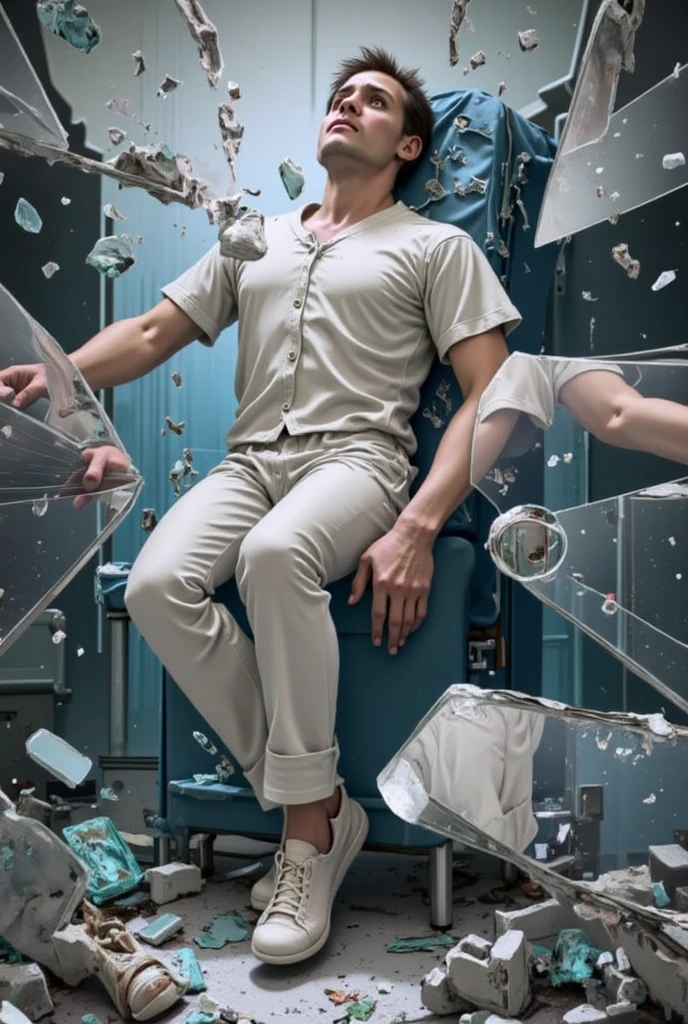SoakingWetClothes, handsome thin man laying partially submerged in washing machine, wearing denim jeans, white t-shirt , <lora:SoakingWetClothesv2:1>,magnificent, maximum details, extremely hyper aesthetic, cinematography, intricately detailed