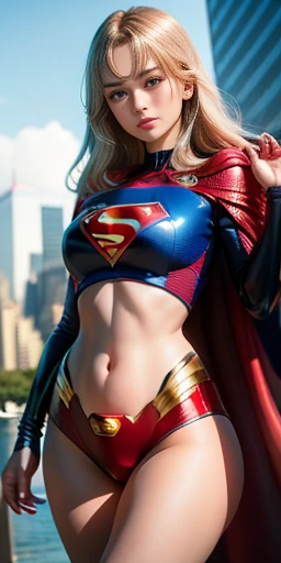 Woman body set huge breasts, Supergirl costume dress