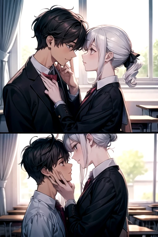 anime, female donald ?????, female joe ?????, kissing, yuri