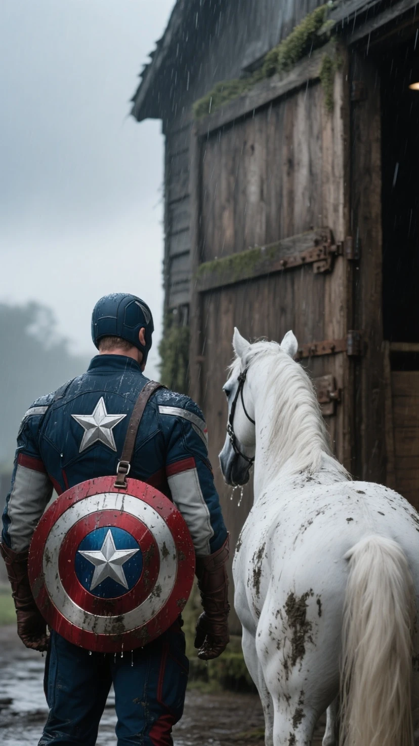 Real Captain America horse face to face