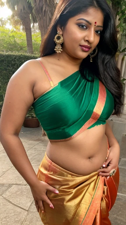 Samantha Ruth Prabhu 26 years old beautiful different face cute sexy Indian girl, curvy figure, beautiful different colorful covered t-shirt blouse design Banarasi design saree, big m-cup tight breast, different hairstyle, bright eyes, thin eyebrows, fair skin, blushing cheeks, head to thigh view, smiling face, Kamasutra expression, Straight front view standing beautiful different meri Christmas village background, ultra realistic, head to thigh view, black hair, Provocative eye Contact, glossy lips, attractive eye contract face,