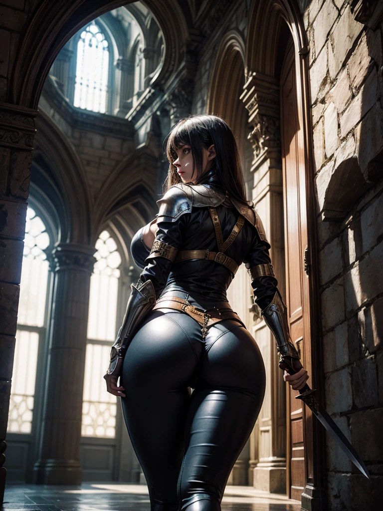 masterpiece, best quality, high quality, 1solo dark black SKIN elf, long hair, white hair, yellow eyes, full body, breastplate, looking at viewer, shiny, armor, thigh highs, high boots, shoulder armor, faulds, poleyn, gloves, gauntlets, (((1 girl))), medium to large breasts, a beautiful and cute lady, standing, (((in the pool at night))), (big muscular ass), {{{wearing armor }}} (thin waist), (incredibly beautiful full body photo, standing, (((bright eyes))), good anatomy, perfect hand muscular legs))), thin waist, muscular abdomen, wearing black high heel shoes, (((with her back to me showing her big shapely ass to me))), grabbing own ass