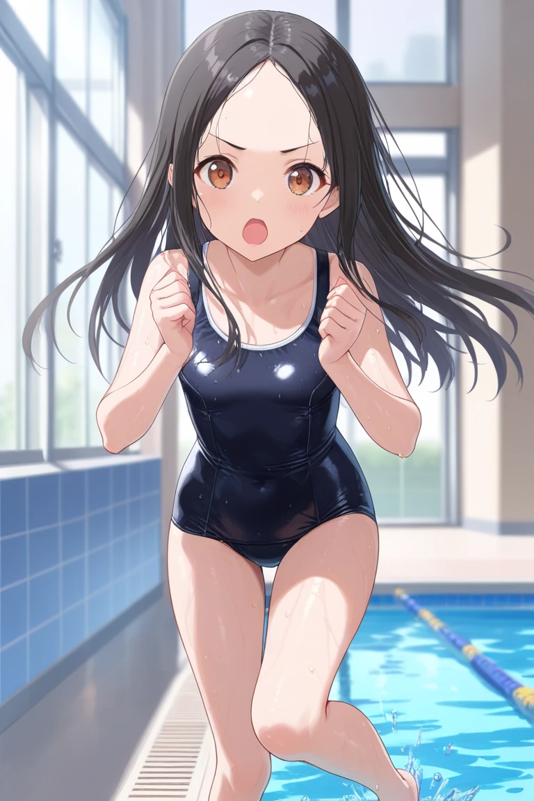 nsfw, extremely detailed CG unity 8k wallpaper, strong facial expression,(sharp eye:1.2),(scowl:1.1), (embarrassed,blush:1.3), (steam:1.1),(wet:0.8),(sweat:0.8),(trembling:1.3) ,(parted lips:1.3),(harf open eyes:1.4),(feeling weak:1.5), (masterpiece, top quality, best quality, highly detailed:1.6), 1 girl, Ponytail, colorful, (competition swimsuit:1.3), full body, (((clutching crotch))), (girl trembling with sexual climax), urination, piss, peeing self, A lot of pee, having an accident, pee running down legs, standing, Crossing legs, (((pee stream))), (pee puddle), pee stain, panties, peeing, blush, trembling, embarrassed,, Brown Hair, Are crying, Yellow pee, Rubbing knees, ((leaking pee)), leaning forward, hand between legs, (Touching the crotch:1.6), Shaking one's shoulders, Breaking a sweat on forehead,