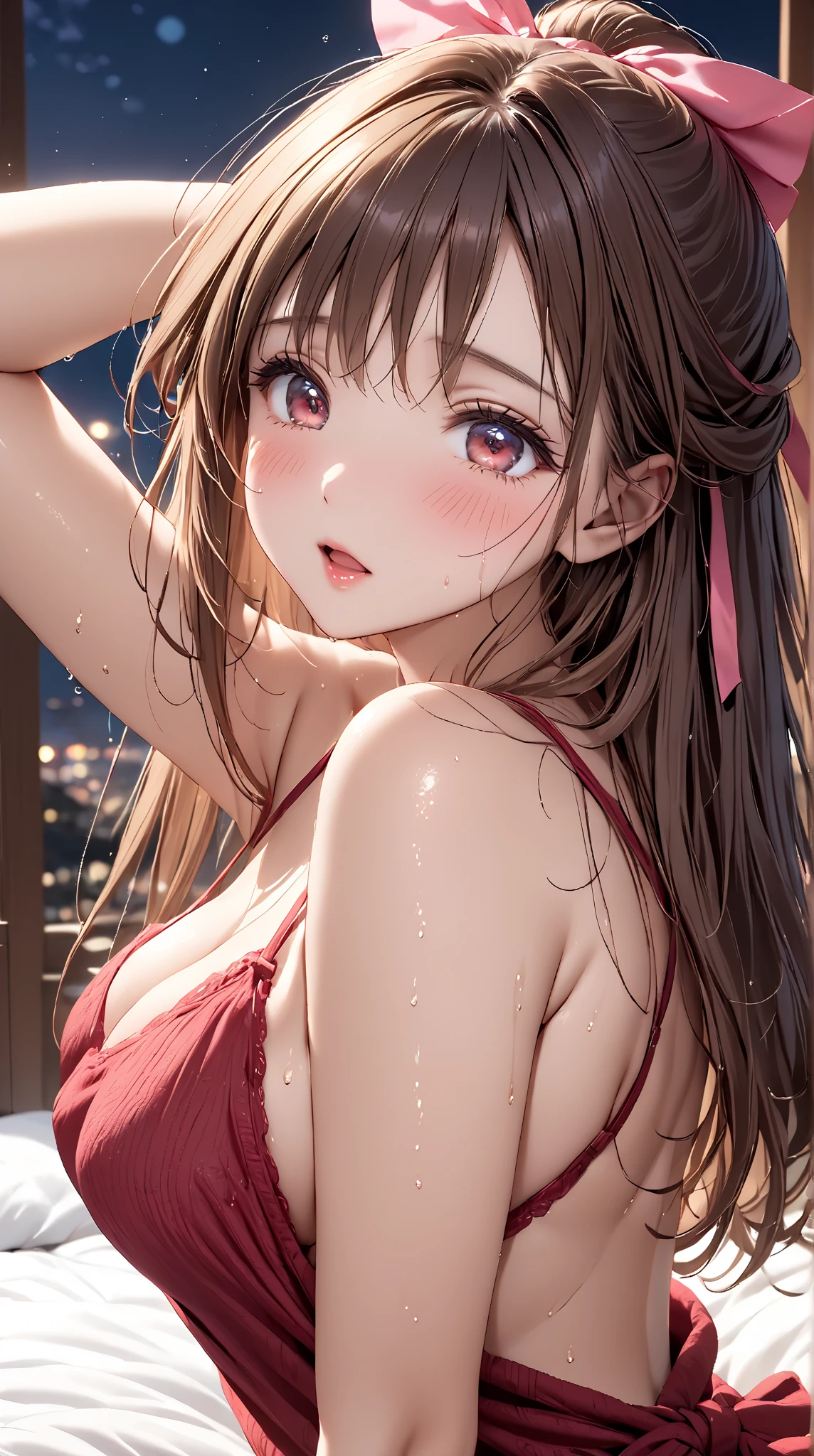 One Woman, alone, I could see the whole body、 ((short hair)), ((Brown eyes, Beautiful eyelashes, Realistic eyes)), ((Detailed face, blush:1.2)), ((Smooth texture:0.75, Realistic texture:0.65, Realistic:1.1, Anime CG Style)), ((Glamorous Body)),((Beautiful breasts)), Dynamic Angle, Perfect body,(Hotel stairs)、Glamorous expression、I can see her panties peeking out in front of me.., Angle looking up from the top of the stairs、 (((The wind blew up her skirt、Your pants are completely visible..、Pink floral panties)))、((masterpiece, Highest quality, High resolution, Pixel perfect, 8K,))), Ultra HD、super high quality、Nude drawing model、Beautiful nipples、Breast size is C cup、17Year old girl