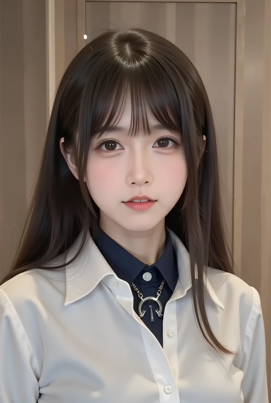 (very detailed CG Unity 8K wallpaper,masterpiece),(best lighting from above, best shadow, so delicate and beautiful),sf,(1 girl on break day),blue eyes, (( hair、短いhair)),white shirt,, standing up picture, 短いhair、Wrinkles in clothing :-2, wooden wall, (female android with jet:2、 Female Cyborg :2)、Transforming the Human World、Obedience、Obedience、subordinate, humanoid:1.5,