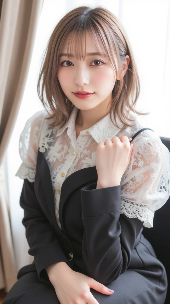(Realistic、Like a photograph、Live Action、8k, Realistic, RAW Photos, Best image quality: 1.4), Single-lens reflex camera、RAW Photos, Highest quality, Realistic, Highly detailed CG Unity 8k wallpaper, Written boundary depth, Cinematic Light, Lens flare, Ray Tracing, Realistic background、A landmine girl waiting for someone、((Wearing a white blouse:1.4)、((Wear a frilly skirt:1.1)、Large Breasts))、((ultra high density skin))、 1 female,cute Japanese、Standing in front of the station, waiting for someone while looking at his smartphone、The whole body is visible:1.5、Wearing sneakers:1.1、(Long Hair:1.2、My hair flutters in the wind)、stylish ambiance、Very detailed and perfect costume、(White skin)、Precise and beautiful legs:1.1、View from below、Super detailed face