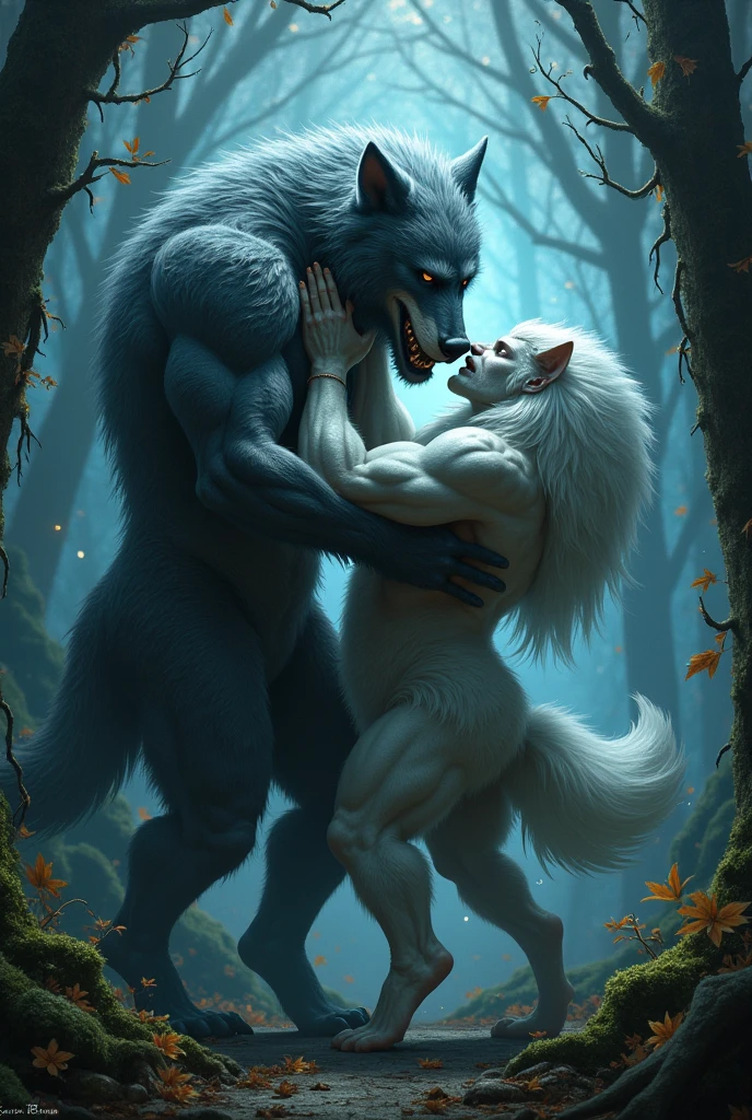 (by taran fiddler:1.4), masterpiece, detailed Bonifasko lighting, [crepuscular ray], best details, real life, depth of field, (bright lighting:1.4), detailed background, nude, solo female, (anthro), (anthro wolf:1.4), 🐺, monster, sexy girl woman, femme, genitals, hairy pussy, exposed vagina, with bushy pubic hair and armpit hair, exposed armpits, covered in fur, snarling, growling, attitude, (breasts:1.2), detailed nipples, lactating, clear details, (monster girl:1.2), powerful, pleasure, orgasm, self-pleasure, sticky pussy, (breastfeeding:1.5), forest, moonlight
