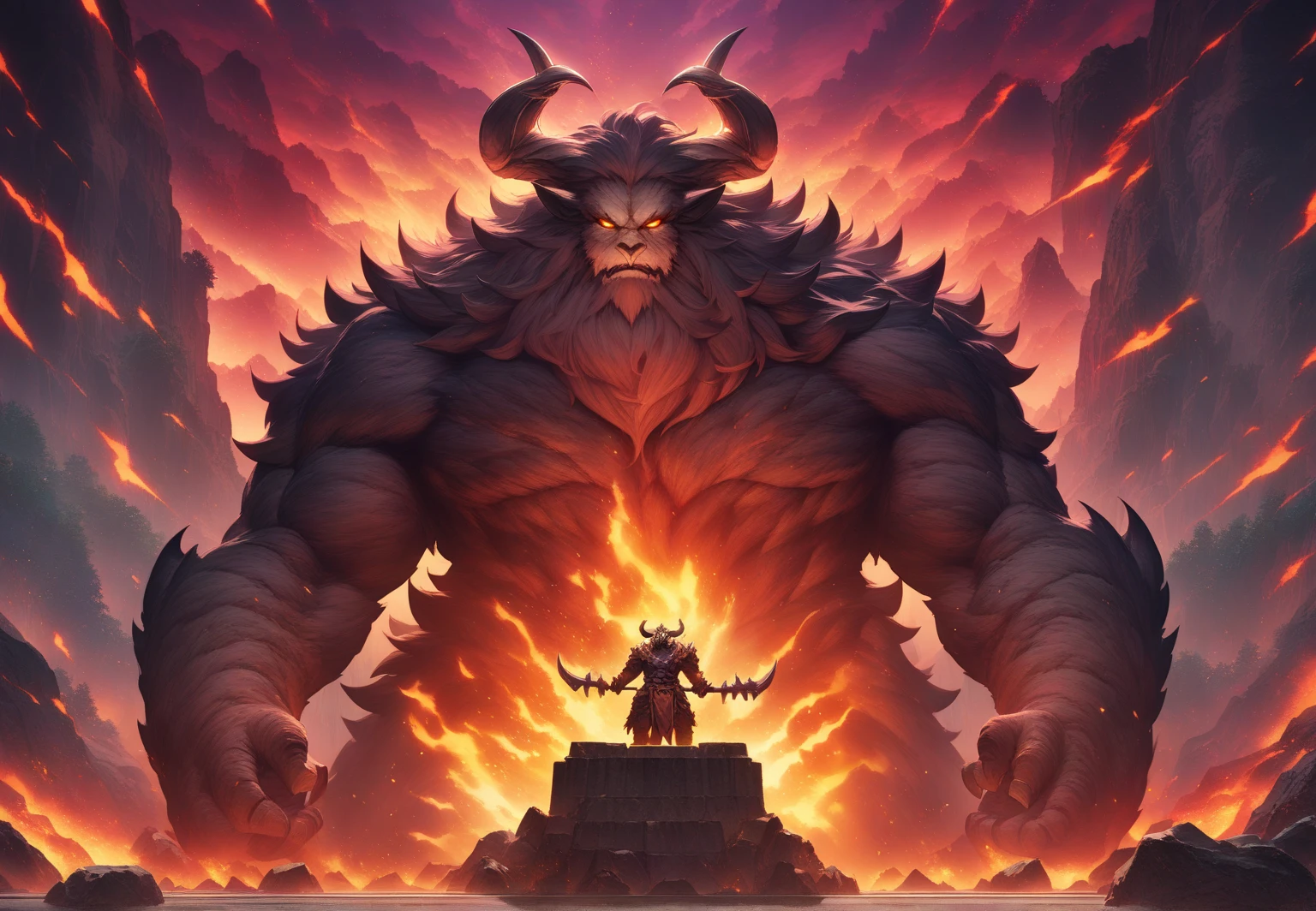Demons worshiping, crowd begging, offering, sacrifice, paisagem sombria, dark scenery, profanation
