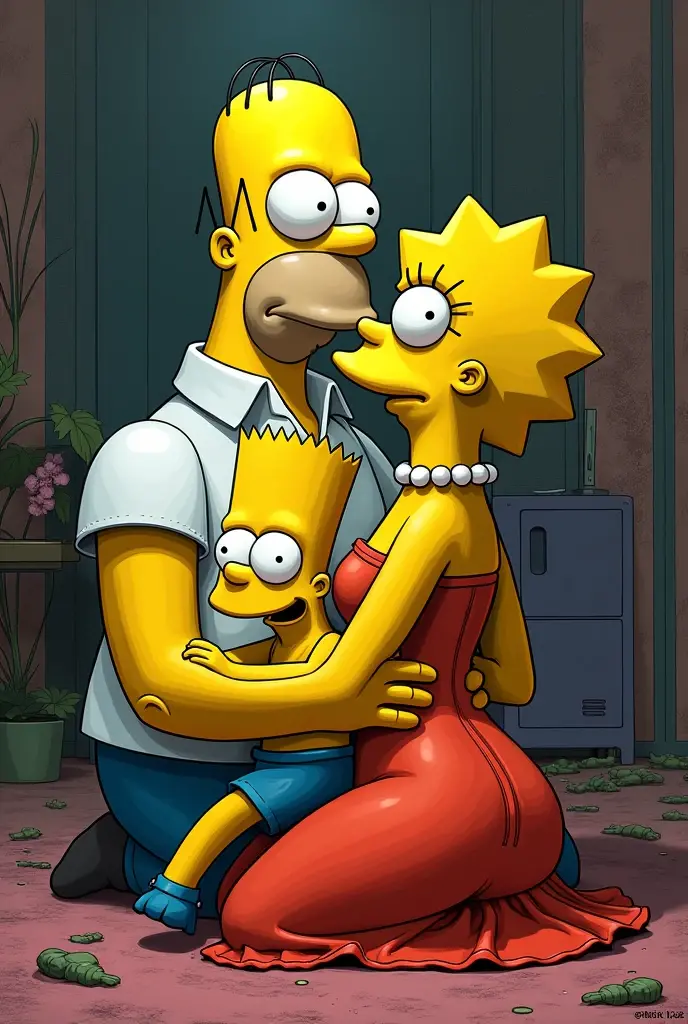 Rick and mory no sofa dos simpsons