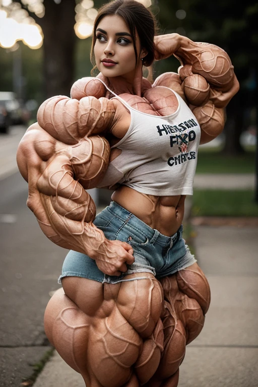 (1 girl), (cara delevingne), young girl, masculine physique, seductive face, seductive look, long pink hair, perfect muscular body, super skinny legs, naked, sissy, femboy, (huge muscular arms:1.25),
