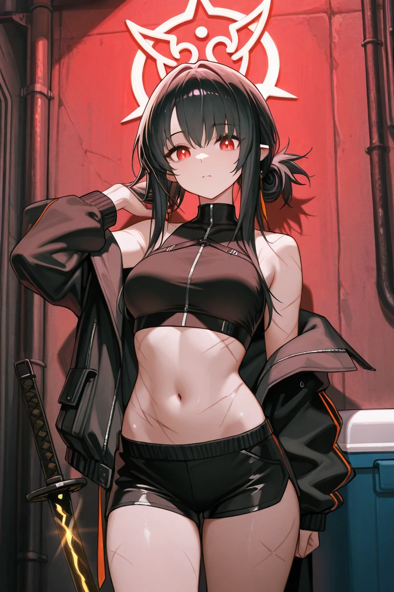 Yobriya Ratatata, briar rose tartare, Bangs, side lock, Headband, (red eyes:1.5), black hair,
rest cleavage, bare shoulders, underwear, clavicle, , underwear only, underwear,
rest indoors, floor,
rest looking at viewer, (cowboy shooting:1.5),
rest (masterpiece:1.2), best quality, high resolution, unified 8k wallpaper, (illustration:0.8), (Beautiful and delicate eyes:1.6), extremely detailed face, perfect lighting, Very detailed cg, (perfect hands, perfect anatomy),