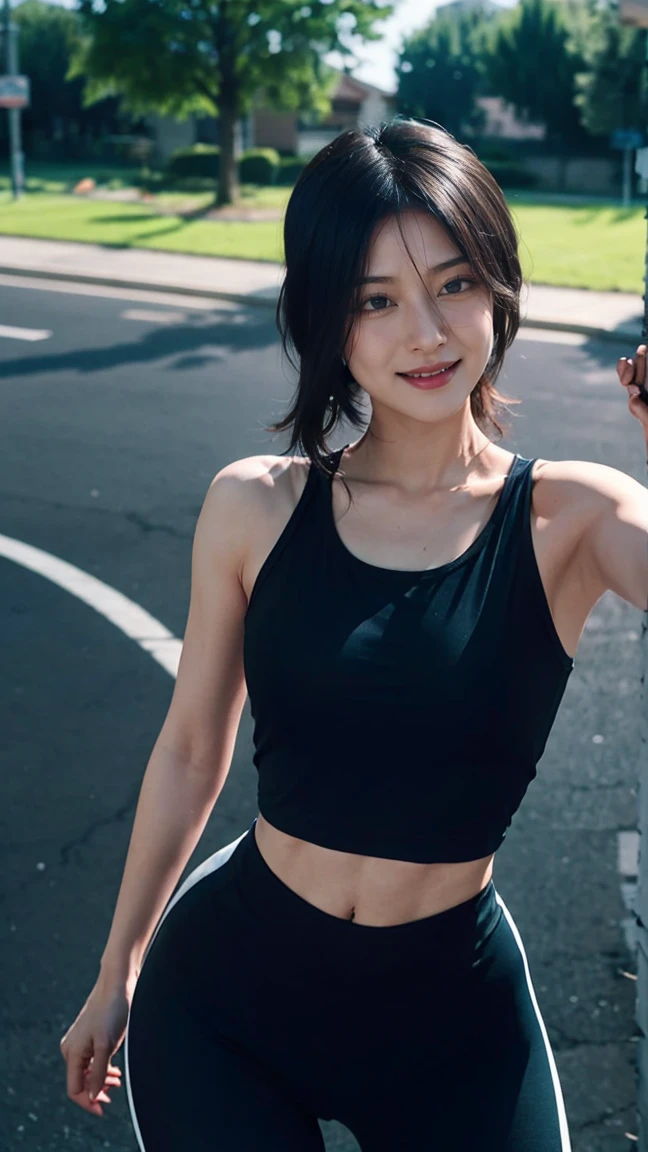 ((View from below:1.3))、((deep blue sky))、(Cute profile)、(no-bra)、(Highly detailed beautiful face of one young girl), Great look and best quality:1.4), (Ultra-detailed), (8k wallpaper), Highly detailed, High-definition raw color photos, Professional Photography, Realistic portrait, Amazing face and eyes, Brown eyes, ((nude tight tank top:1.2))、((Navel Ejection))、((shirt illuminated by light.....:1.2)), ((Mini flared skirt:1.3)),in 8K、Detailed face of a very detailed beautiful girl、extremely detailed eye、highlydetailed skin、extremely detailed fingers、highly detailed nose、very detailed detailed mouth、Perfect Anatomy、细致背景、Detailed clothing、1 beautiful girl、(16:1.2)、sixteen years old、Cute s、Realistic body、Model-like body shape、((Realistic Beautiful Girl))、小柄、de pele branca、glistning skin、Slim body、((Beautiful black hair))、((nogizaka ))、((looking happy smile:1.2))、bangss: 1.5、kawaii faces、Lifelike face、Delicate eyes、((MCharacter opening leg:1.3)), sixteen years old, ((jumpy))、((Straddling))、(itting open legs)、Open your crotch、((raise your hands high and jump))、((Skirt fluttering in the wind、Sexy white panties are tucked in.......................))、((her shirt is rolled up, reveal her small breasts............)), depth of fields, full-shot、(((Sky from below)))、3women、japanes、age19、(Take it off to your shoulders:1.3)、(crowded daytime park)、(beauitful face:1.5)、(Nothing is worn under the shirt)、((View from below:1.2))、(no-bra)、