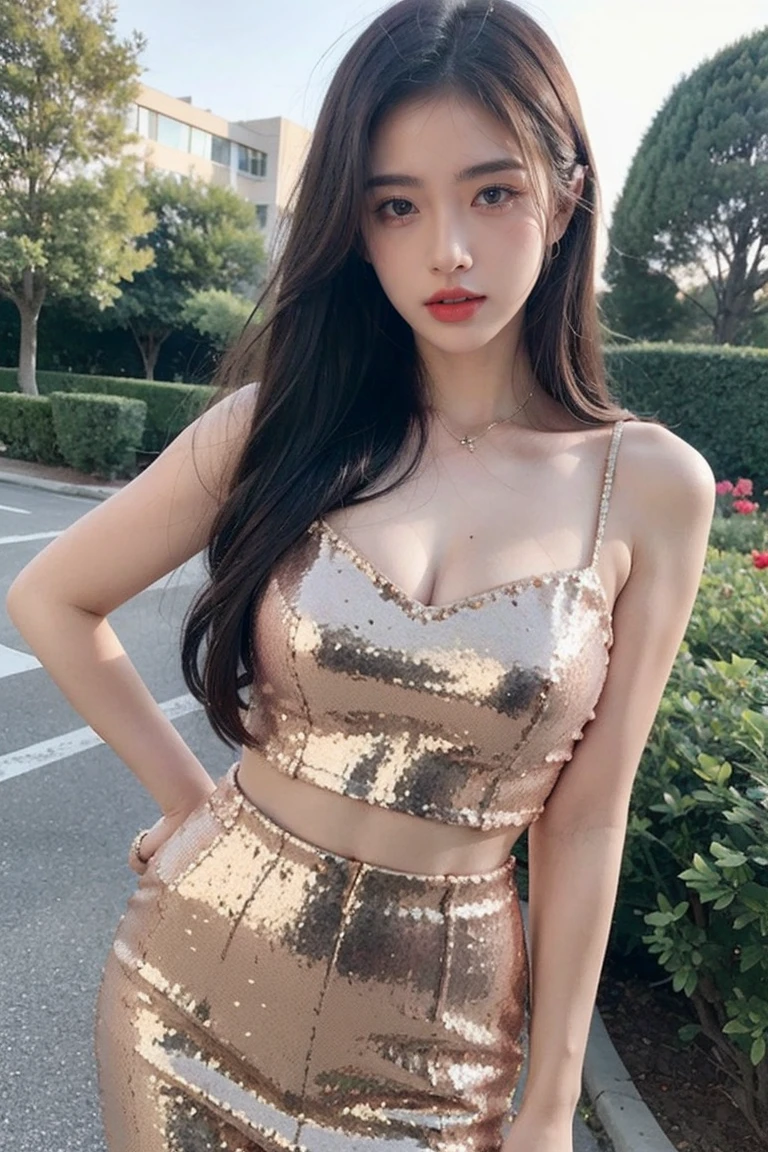 Beauty, beautiful女人,Have a perfect body:1.4,Layered Hairstyle,((Big breasts)), ((D cup)), Visible cleavage,Bare shoulders, Highly detailed face and skin texture,Double eyelids,Skin Whitening,Long hair,Whitening long legs,Standing by the sea, Fashion girl, Red lips, Sweet maiden, beautiful妆容, detail, lifelike, Very detailed, amazing, beautiful, Young and energetic, high quality,High Definition, rich and colorful,Exquisite, Smooth skin, The skirt is short, Lift the skirt with your hands, Elegant and charming posture, Official Art, Extremely detailed, Movie atmosphere, Soft colors, Natural skin texture,