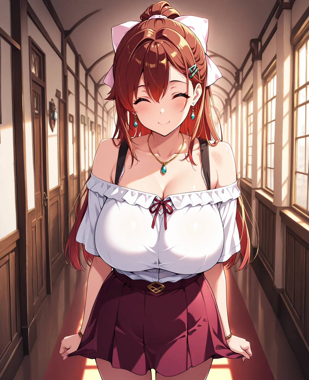 obra-prima, melhor qualidade, highres, aki1, izayoi aki, solo, luvas, luvas de cotovelo, seios, joias, decote, gargantilha, colar, coxas pretas, luvas pretas, seios grandes, sentado, pernas cruzadas, coffee shop, mesa, copo, dentro de casa, downblouse, shirt down, boobs, small boobs, petiteboobs