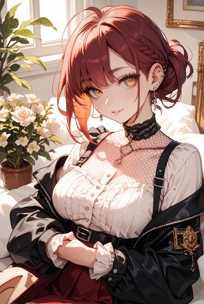 (masterpiece: 1.4), (Highest quality: 1.4), 8K, High resolution, Ultra Clear，One girl，（Big Breasts：1.4），short hair, Red color hair,(Heart-shaped pupils:1.3),(Tonue out:1.2),Scared:1.3，,Exposing the abdomen，Black transparent tulle，Ton，（look up），Spread your legs，Fingers of the lower body，Bedroom at night，necklace，Dirty clothes, Dairy Cow, Kneel, (cry: 0.7), Open your mouth, saliva, throat, Sticking out tongue, Hanging, Blowjob_Invitation to, In the mouth, (Heart-shaped pupils),  