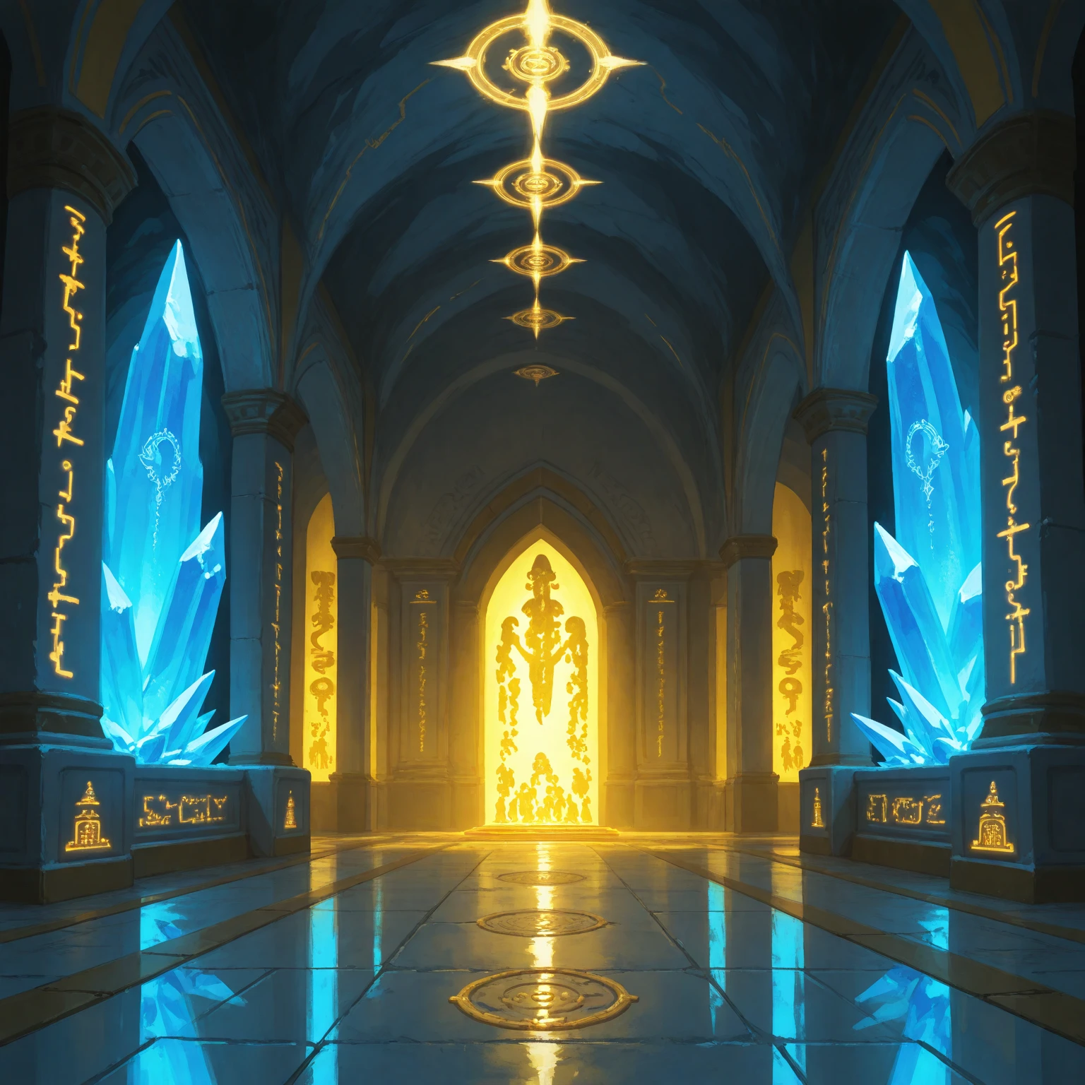 Design the homepage of a website for the Kingdom of Aetheria. The homepage should feature a grand, futuristic welcome with a sleek interface, including a logo of Aetheria, utilizing the symbols previously created to represent Aetheria. futurist space with statues and a throne in the center. The overall theme should be clean, elegant, and futuristic, ultra-resolution, intricately detailed, full shot, 8k by Helmut Newton.