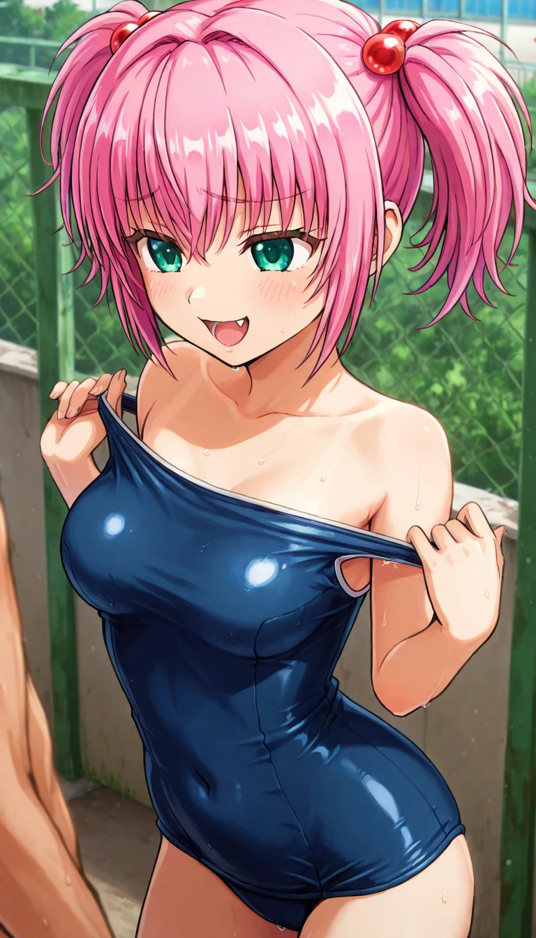 (best quality,4k,8k,highres,masterpiece:1.2),ultra-detailed,(realistic,photorealistic,photo-realistic:1.37),Gorgeous Android 18 and Lucy look alike,seductive pose,anime style,cute toes,sexy calves,vivid colors,soft lighting,shiny metallic texture,beautifully painted,pink hair,blue eyes,intense gaze,captivating smile,colorful background,sparkling jewels,high fashion attire,stylish accessories,cityscape backdrop,confident stance,bold makeup,flawless skin,perfect proportions,long flowing hair,dynamic composition,attention grabbing,sophisticated,artistic rendering,alluring,irresistible,mesmerizing,eye-catching,modern digital art