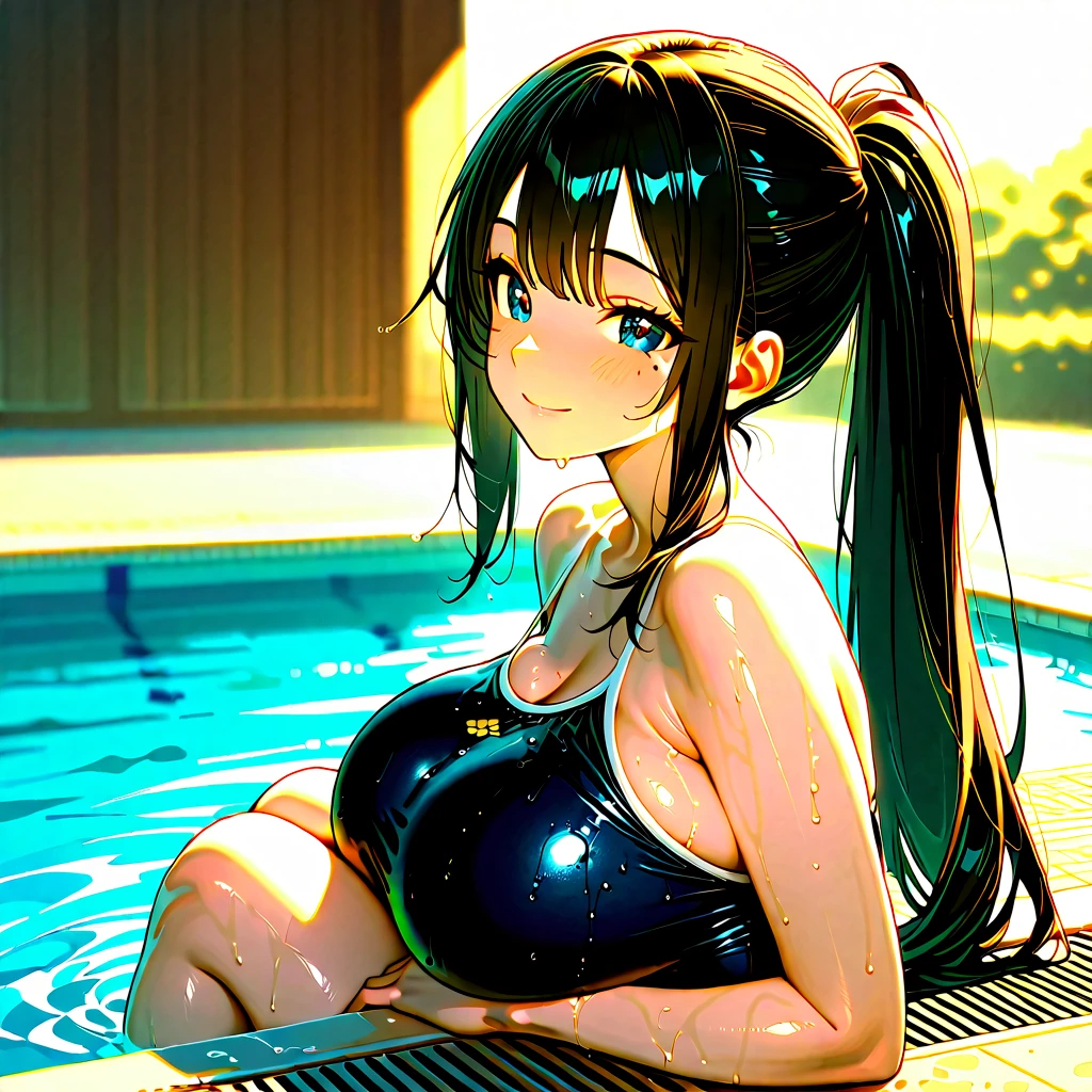 (highest quality:1.4)、High resolution、detailed background)、(detailed beautiful face:1.4)、detailed facial expressions、(anatomically correct)、(huge breasts:1.3)、attractive ass、cute hair color、braided bob、ponytail、realistic、perfect body line、thick thighs、healthy、emphasize the buttocks、
Athletes warming up and stretching by the pool before the race、
Athletes cutting through the water during the race、
The serious expressions and efforts they put in while swimming are fascinating.、
Smiling athletes coming out of the pool after the race、
It is clear that he is satisfied with his time and results.、
The joy and excitement of athletes reaching the podium and receiving their medals and trophies、
It's a moment when tears and smiles mix together.、
(Close-up from a low angle:1.4)、(A super close-up of the buttocks from directly below:1.4)、(Three teenage competitive swimmers:1.4)、
Choose swimwear that is fitted and revealing, such as backless or high-cut swimwear.、
The deep V-neck and cut-out design also add a sexy touch.、
Choose a cap with a simple design and small jewels or lace embellishments.、
Bright and metallic colors also add a sexy touch.、
Choose goggles with gold or silver frames and embellishments、
Smoky colored lenses and colorful mirror lenses also give a sexy impression.、
Match your swimsuit with a beach volleyball or shell necklace、Add accessories such as anklets to make you look sexy.、
To add sexiness to the hairstyle, we will incorporate wet looks, side parts, and voluminous styles.、
It is also effective to add accents with hair accessories or hairpins.、cute