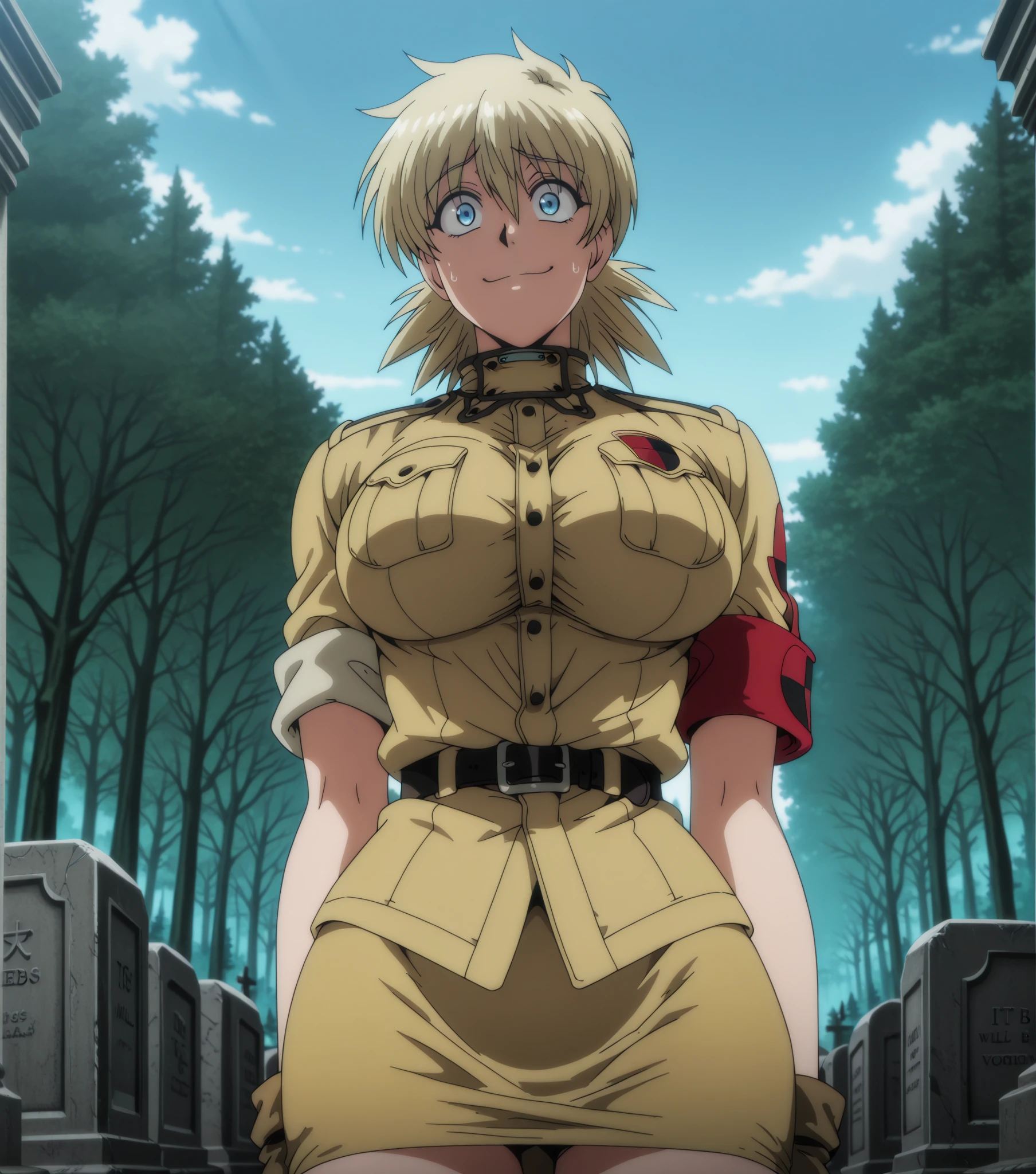 ((in the style of A-1 pictures, anime screencap)) sniper wolf <lora:sniperwolf-nvwls-v2:1>, bright blue eyes, solo, (cowboy shot:1.4), wearing baggy military fatigues, hands in pockets, bossy expression, soaked, standing in densely overgrown jungle, rain, (lightning:1.2), natural jungle setting, <lora:LowRA:0.6>, dark theme, smoking a cigarette <lora:smoking girl_20230912150007:0.7>