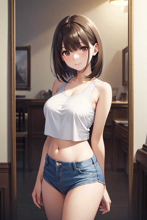 anegasaki nene、Shiny brown hair, short hair, (Beautiful brown eyes、Sparkling eyes, Fine grain)、smile、Ultra-detailed eyes、Very detailed顔, Very detailed目,Cowboy Shot、



Highest quality、masterpiece、High sensitivity、High resolution、a sexy women wearing a good top and panties standing holding a green plant, One girl, jeans, underwear, alone, good, denim, panties, Realistic, pants, belly button, chest, jewelry, Earrings, flower, masterpiece, (Highest quality), (Very detailed), beautiful, cute, 8k, formula wallpaper,