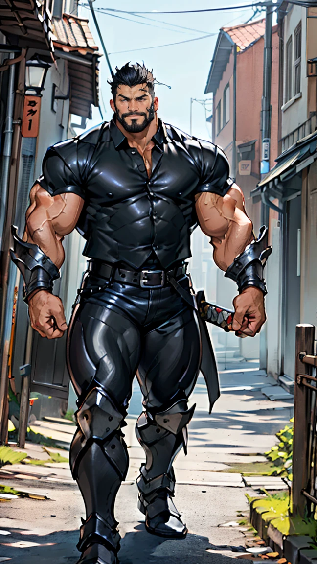um Policerman bonito está parado na frente de um carro da polícia, he is trying to seduce the viewer, night scene under the cross bridge scene, correct accurate male anatomy, he is masculine and stocky, Beautiful face with detailed facial features, Black leather harness around your torso,wearing shiny black leather pants and a tight fitting leather uniform shirt to highlight her big bulge and big ass, big pectorals, big arms, short brown hair, very stocky, plumpness, giant beast body, Policerman, wearing shiny black leather boots, your body is moist and oily, flawless white skin, work of art, professional DSLR recording and retouching, Illustration art, Depth of field, sharpening, ombre, enhance the viewer's appearance, erotic look, hot look