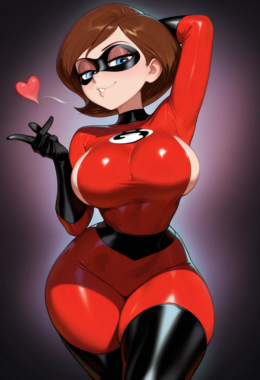(tmasterpiece, beste-Qualit: 1.2),1 girl , Helen Parr, ahegao, nude, very giant breats, giant sagging breats, giant nipples, skinny body, ((detailed and aligned eyes)), detalistic body.