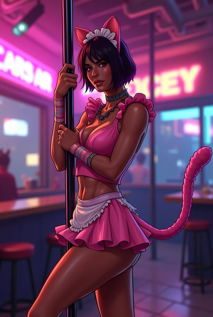 1970s nightclub, beautiful multiracial women wearing "Playboy Bunny" outfits while drinking and dancing, liquor, strobe lights, neon lights, disco ball, cinematic action, masterpiece, super detail, textured skin, atmospheric perspective,