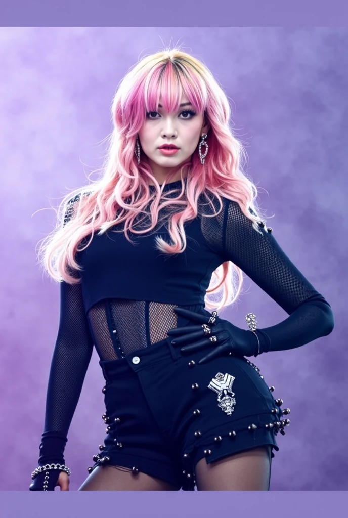 a close up of a woman Pink Hair and a black top, Roseanne Park from Blackpink, Black Pink's Joshi, portrait of Black Pink's Joshi, Pink Hair, Black Pink's Jisoo, BLACKPINK's Jisoo, Korean Idol, Korean K-pop stars, Blackpink Jenny, Super villain IU Lee Ji-eun, 長いPink Hair, Lalisa Manoban of Blackpink