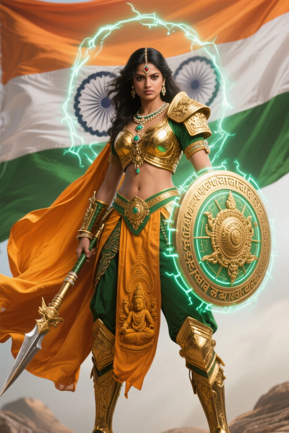 Ff character with india flag stand up